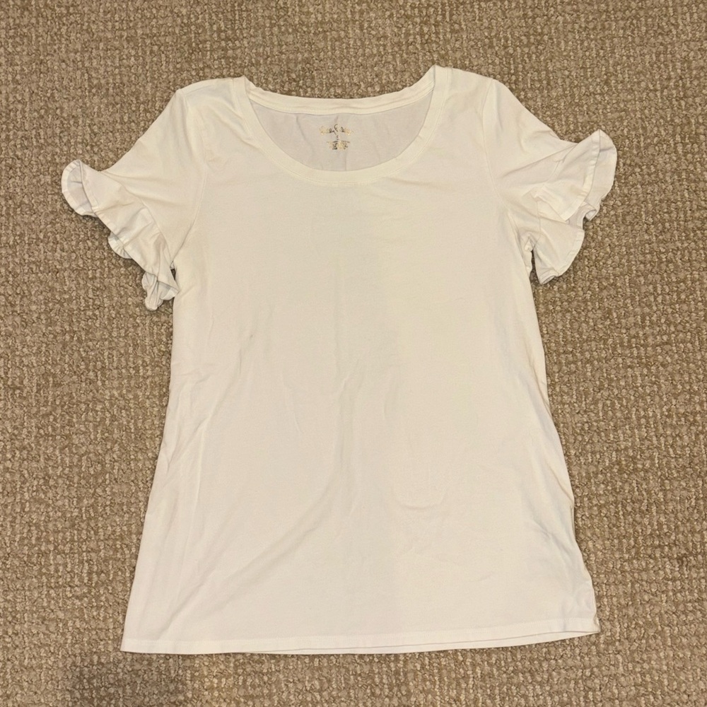 Lilly Pulitzer White Tee with Gold Logo